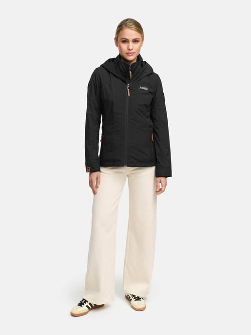 Chaqueta de entretiempo Marikoo Erdbeere para mujer con doble cuello y forro polar - Image 3
