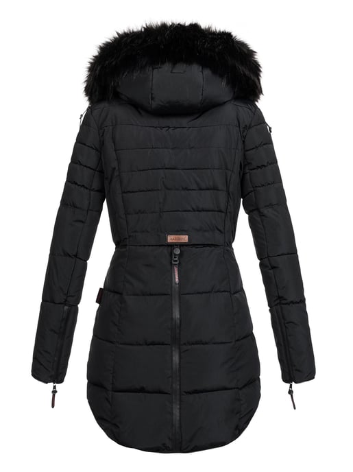 Chaqueta larga de invierno Marikoo Moonshine para mujer con cuello de pelo sintético y forro de borreguito - Image 3