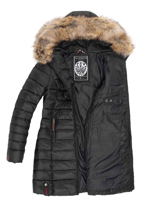 Chaqueta Marikoo Rose para mujer con diseño acolchado y cuello de pelo sintético desmontable - Image 4