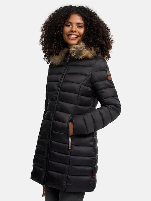 Chaqueta Marikoo Rose para mujer con diseño acolchado y cuello de pelo sintético desmontable - Image 5