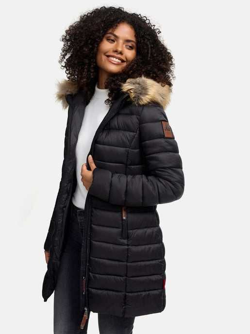 Chaqueta Marikoo Rose para mujer con diseño acolchado y cuello de pelo sintético desmontable - Image 6