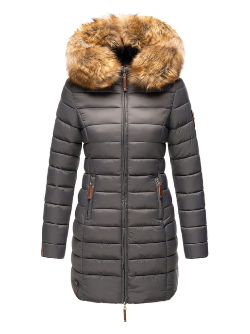 Chaqueta Marikoo Rose para mujer con diseño acolchado y cuello de pelo sintético desmontable - Image 2