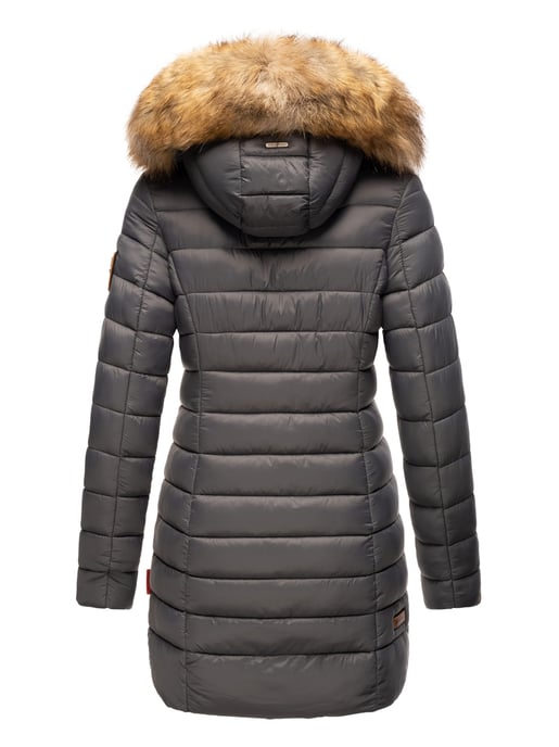 Chaqueta Marikoo Rose para mujer con diseño acolchado y cuello de pelo sintético desmontable - Image 4