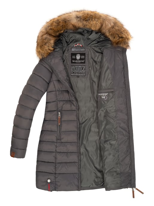 Chaqueta Marikoo Rose para mujer con diseño acolchado y cuello de pelo sintético desmontable - Image 6
