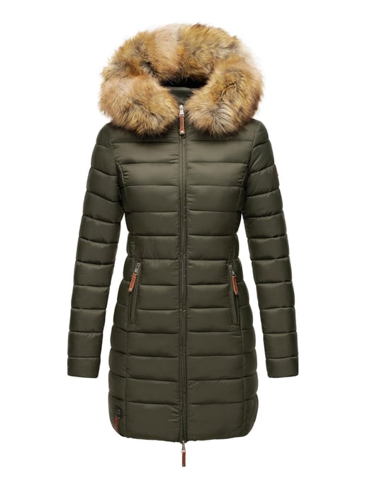 Chaqueta Marikoo Rose para mujer con diseño acolchado y cuello de pelo sintético desmontable - Image 2