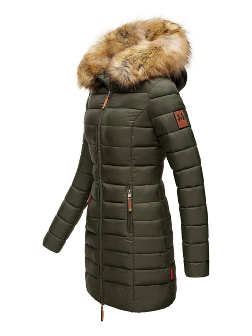 Chaqueta Marikoo Rose para mujer con diseño acolchado y cuello de pelo sintético desmontable - Image 3