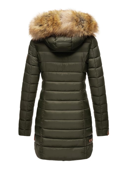Chaqueta Marikoo Rose para mujer con diseño acolchado y cuello de pelo sintético desmontable - Image 4