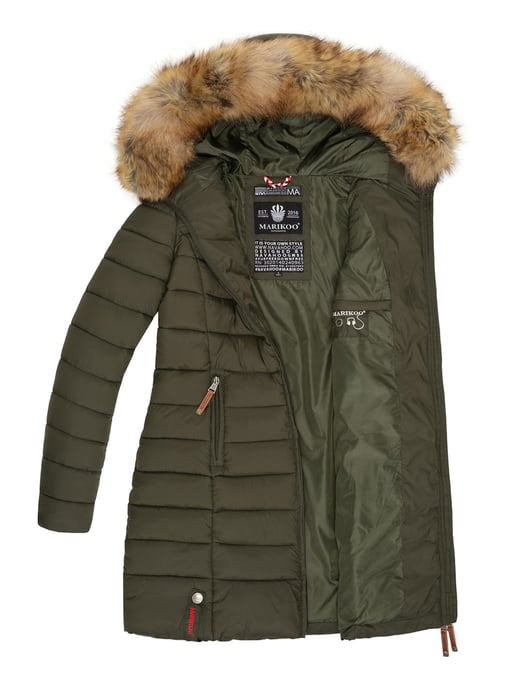 Chaqueta Marikoo Rose para mujer con diseño acolchado y cuello de pelo sintético desmontable - Image 5