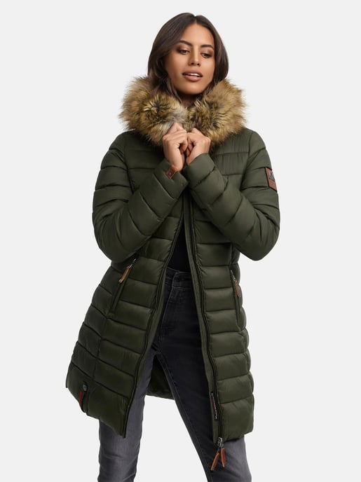 Chaqueta Marikoo Rose para mujer con diseño acolchado y cuello de pelo sintético desmontable - Image 6
