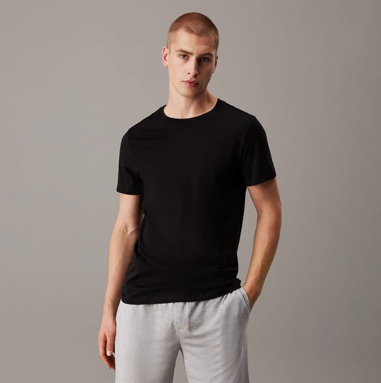Calvin Klein Paquete de 3 Camisetas para Hombre 100% Algodón Negro/Gris Jaspeado/Blanco - Image 2