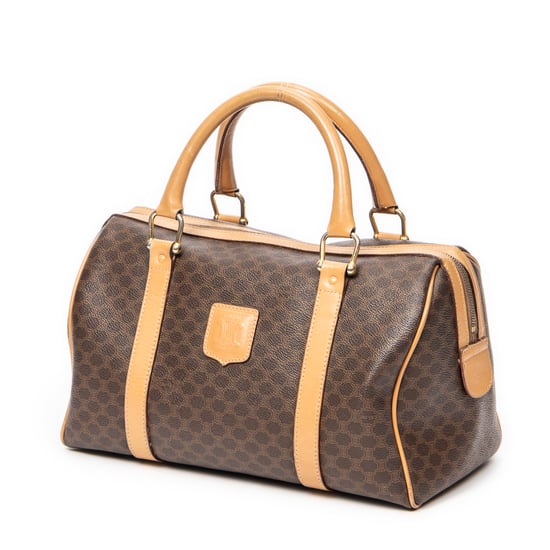 Celine Vintage Small Boston en Marrón/Beige Lona recubierta - Image 2