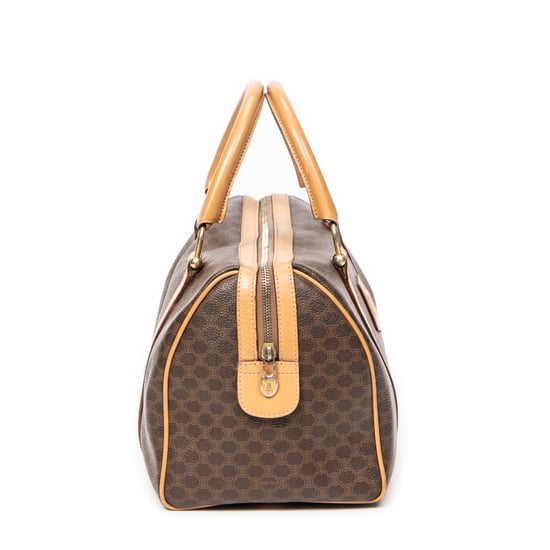Celine Vintage Small Boston en Marrón/Beige Lona recubierta - Image 4