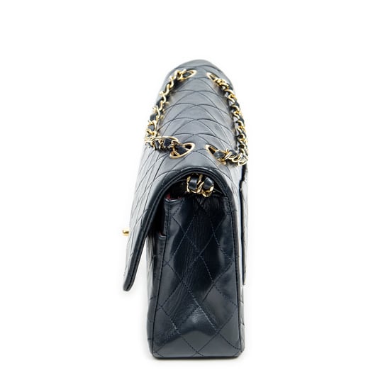 Chanel Classic Double Flap 26 en Azul marino Piel de becerro - Image 3