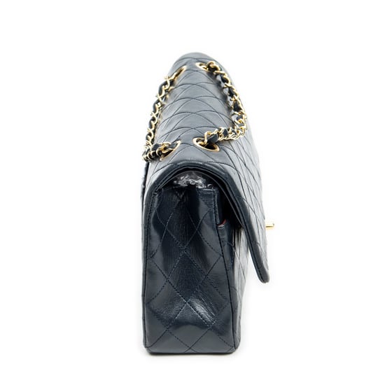 Chanel Classic Double Flap 26 en Azul marino Piel de becerro - Image 4