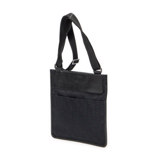 Gucci Small Flat Messenger  en Negro Lienzo - Image 2