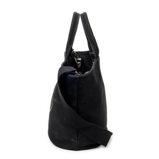 Prada Canapa Shopping Tote en Negro Lienzo - Image 3