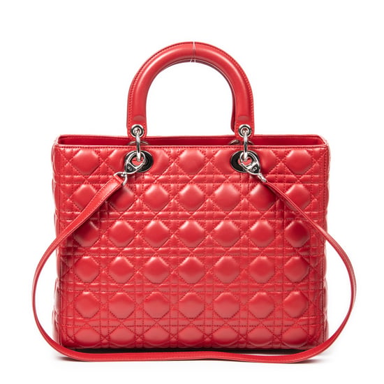 Dior Large Lady Dior Zip en Rojo Piel de becerro - Image 5