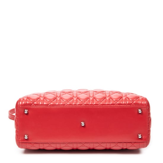 Dior Large Lady Dior Zip en Rojo Piel de becerro - Image 6