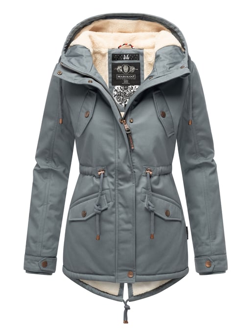 Chaqueta de invierno Marikoo Manolya para mujer con exterior de algodón y forro de borreguito - Image 1