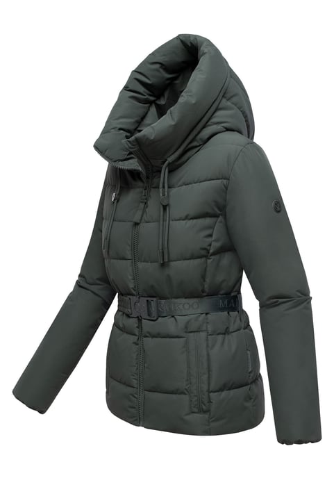 Chaqueta de invierno Marikoo Himee para mujer con cinturón y bolsillos magnéticos - Image 2