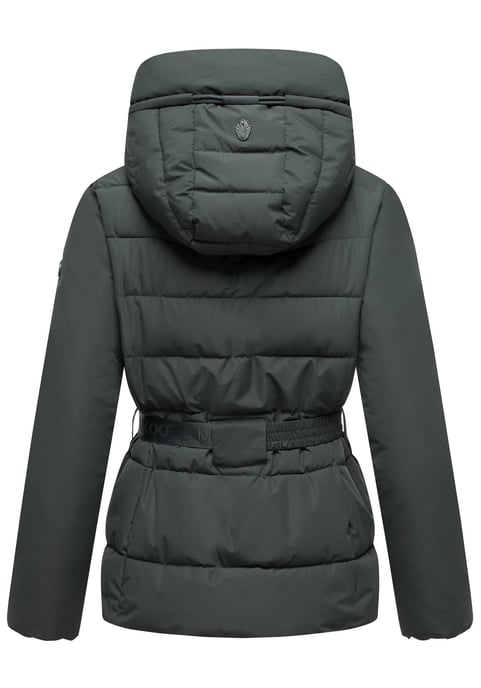 Chaqueta de invierno Marikoo Himee para mujer con cinturón y bolsillos magnéticos - Image 3
