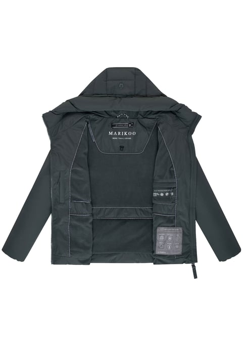 Chaqueta de invierno Marikoo Himee para mujer con cinturón y bolsillos magnéticos - Image 4