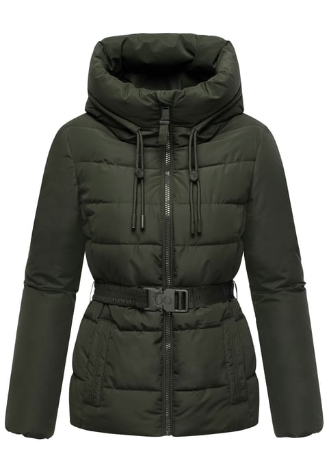 Chaqueta de invierno Marikoo Himee para mujer con cinturón y bolsillos magnéticos - Image 1