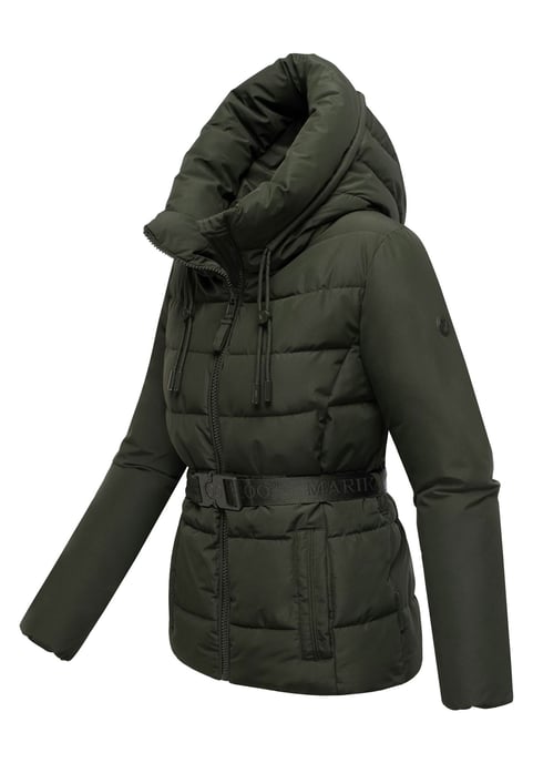 Chaqueta de invierno Marikoo Himee para mujer con cinturón y bolsillos magnéticos - Image 2