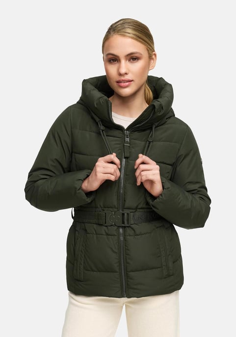 Chaqueta de invierno Marikoo Himee para mujer con cinturón y bolsillos magnéticos - Image 6