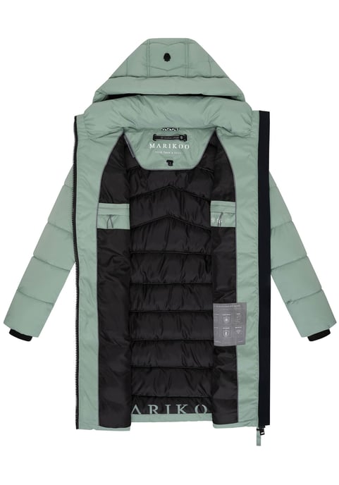Abrigo de invierno Marikoo Kaltnäschen para mujer con capucha desmontable - Image 4