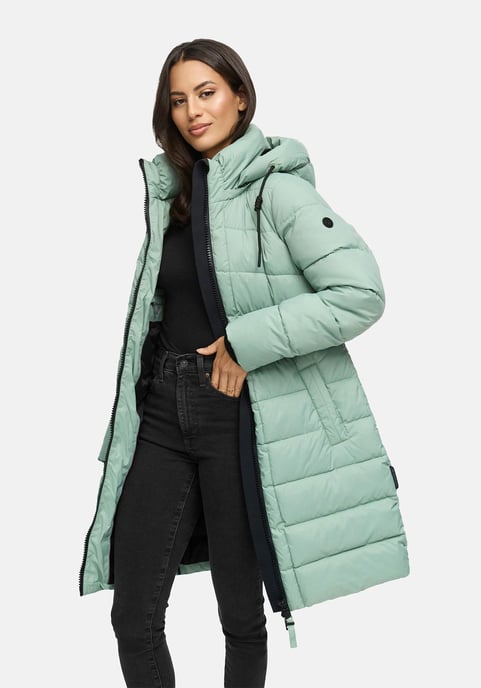 Abrigo de invierno Marikoo Kaltnäschen para mujer con capucha desmontable - Image 6