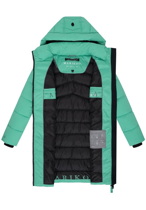Abrigo de invierno Marikoo Kaltnäschen para mujer con capucha desmontable - Image 4