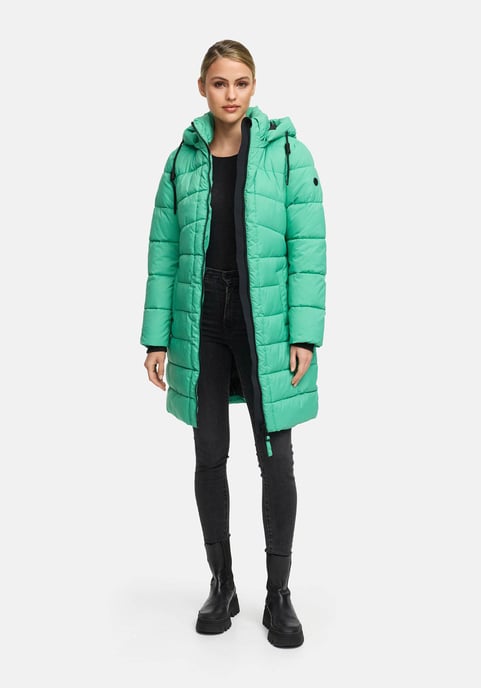 Abrigo de invierno Marikoo Kaltnäschen para mujer con capucha desmontable - Image 6