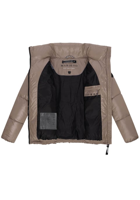 Chaqueta de invierno Marikoo Hazalee para mujer estilo puffer con acabado brillante - Image 4
