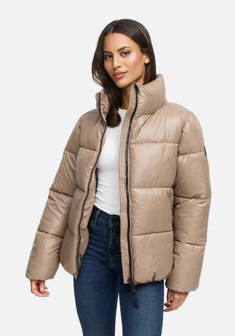 Chaqueta de invierno Marikoo Hazalee para mujer estilo puffer con acabado brillante - Image 5