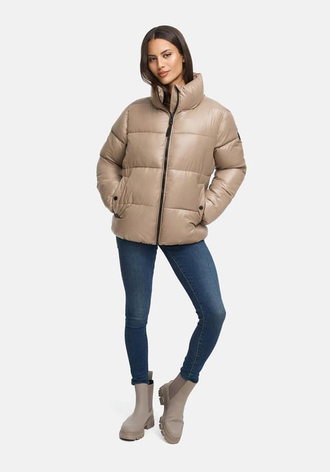 Chaqueta de invierno Marikoo Hazalee para mujer estilo puffer con acabado brillante - Image 6
