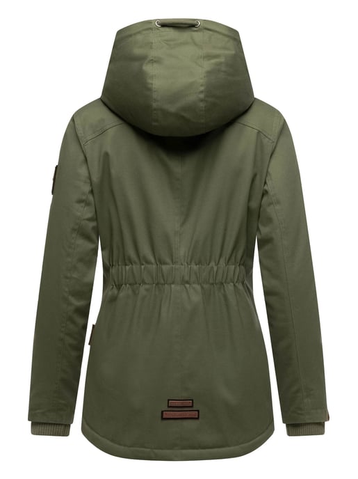 Chaqueta de invierno Marikoo para mujer con capucha y forro de borreguito - Image 3