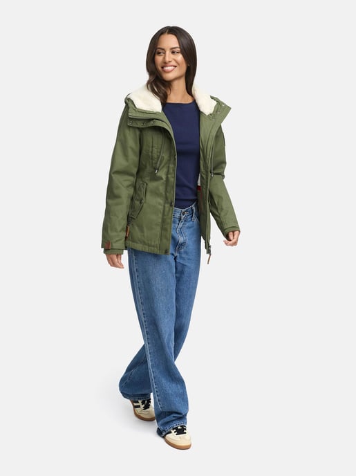 Chaqueta de invierno Marikoo para mujer con capucha y forro de borreguito - Image 5