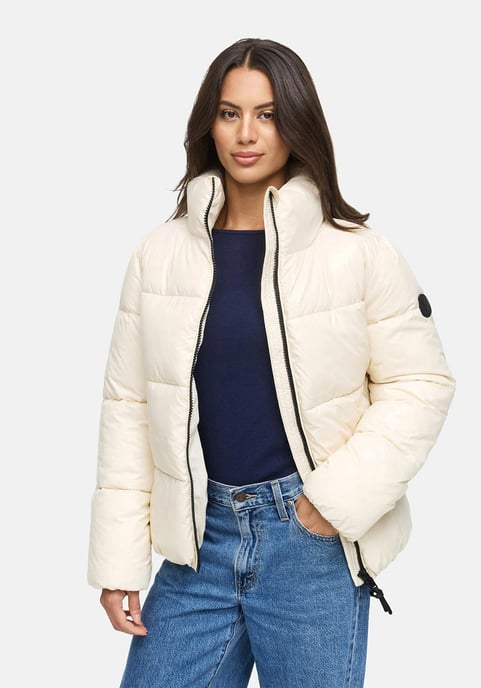 Chaqueta de invierno Marikoo Hazalee para mujer estilo puffer con acabado brillante - Image 5