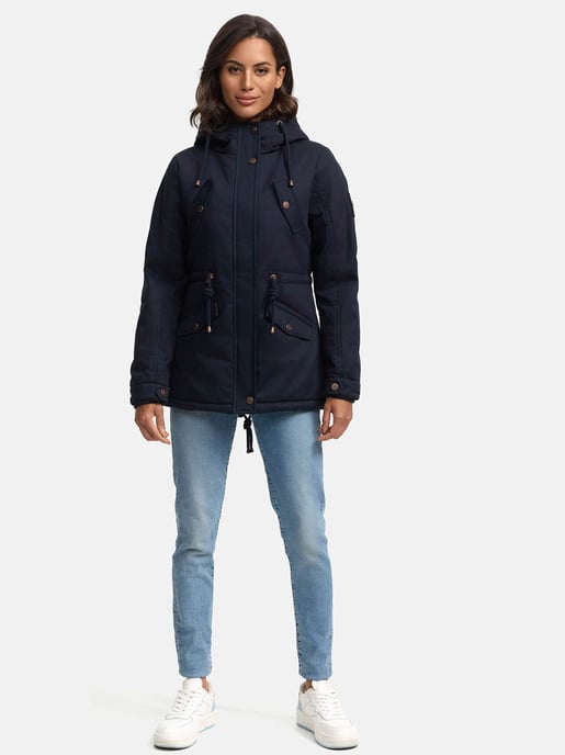 Chaqueta de invierno Marikoo Manolya para mujer con exterior de algodón y forro de borreguito - Image 3