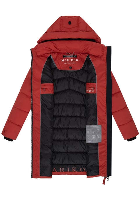 Abrigo de invierno Marikoo Kaltnäschen para mujer con capucha desmontable - Image 4