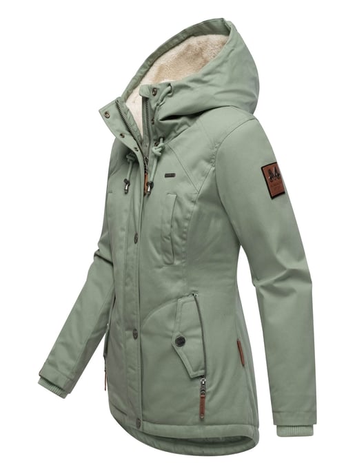 Chaqueta de invierno Marikoo para mujer con capucha y forro de borreguito - Image 3