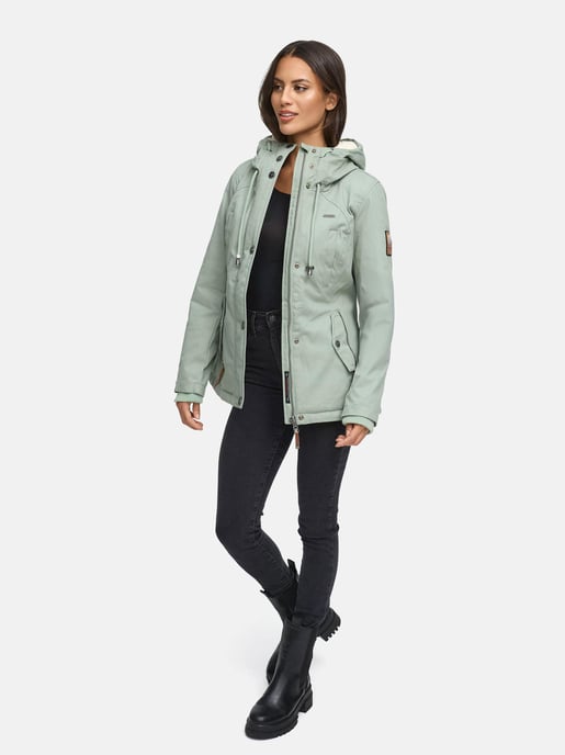 Chaqueta de invierno Marikoo para mujer con capucha y forro de borreguito - Image 6