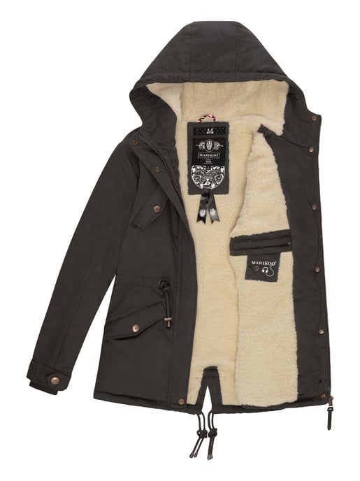 Chaqueta de invierno Marikoo Manolya para mujer con exterior de algodón y forro de borreguito - Image 6