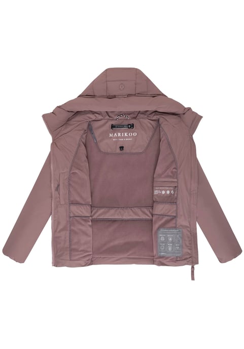 Chaqueta de invierno Marikoo Himee para mujer con cinturón y bolsillos magnéticos - Image 4