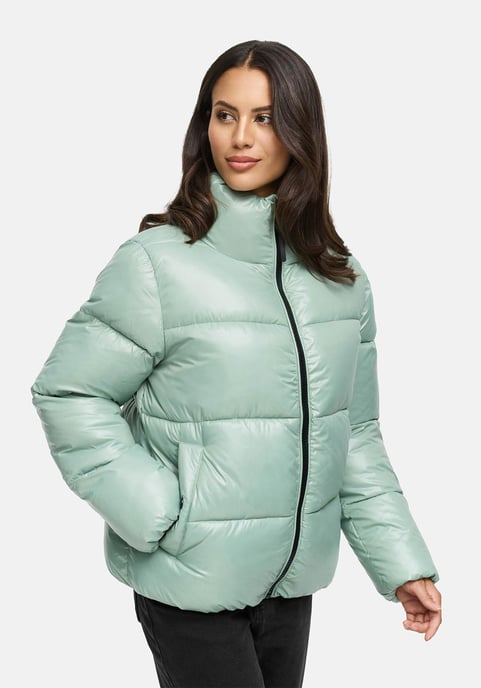 Chaqueta de invierno Marikoo Hazalee para mujer estilo puffer con acabado brillante - Image 5