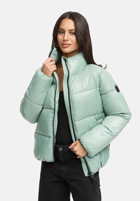 Chaqueta de invierno Marikoo Hazalee para mujer estilo puffer con acabado brillante - Image 6