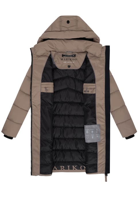 Abrigo de invierno Marikoo Kaltnäschen para mujer con capucha desmontable - Image 4