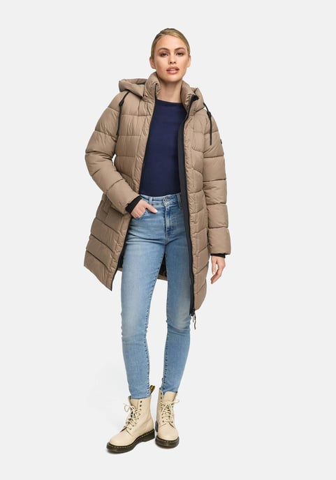 Abrigo de invierno Marikoo Kaltnäschen para mujer con capucha desmontable - Image 5