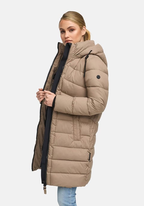 Abrigo de invierno Marikoo Kaltnäschen para mujer con capucha desmontable - Image 6